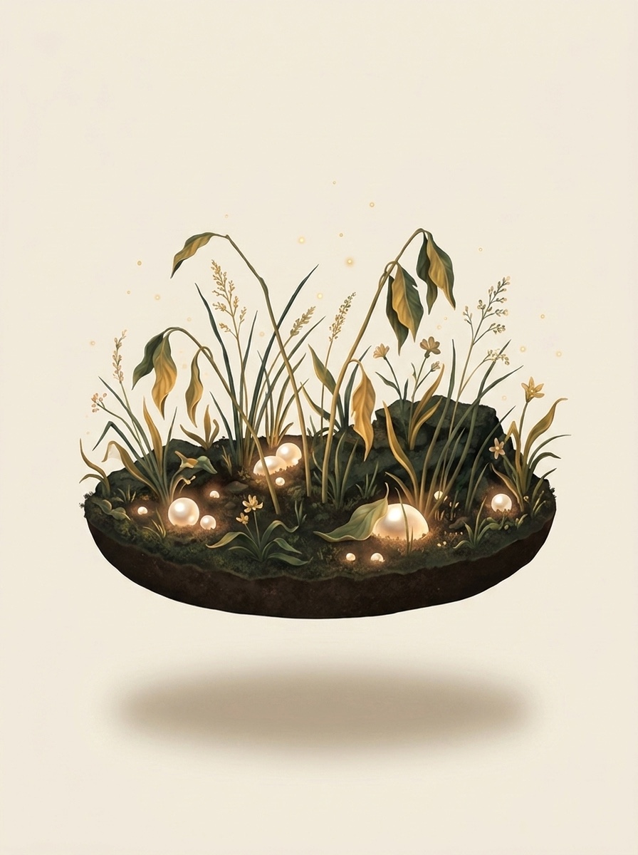 Drag comparison — an underfed, wilted inner garden transforms into a flourishing garden with glowing pearls when fed daily